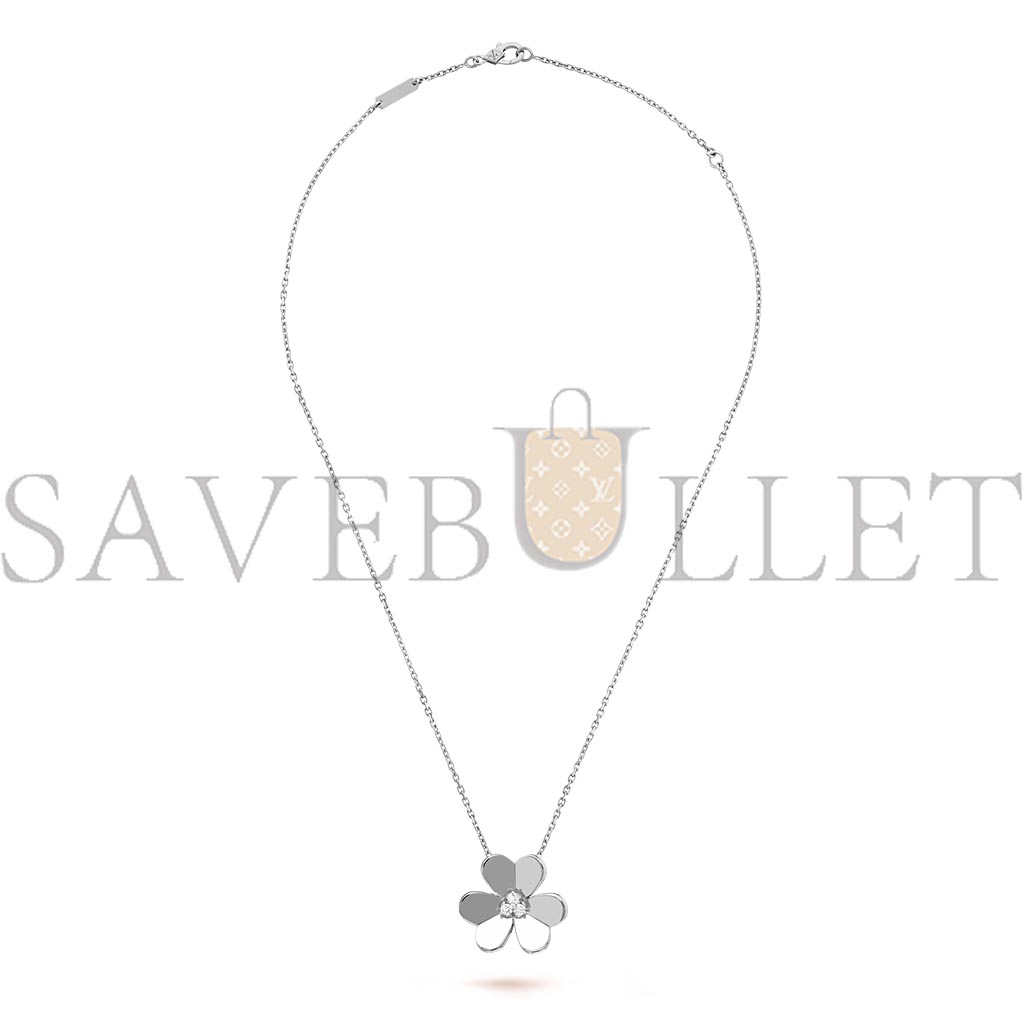 v*n cl*f arpels frivole pendant, large model - white gold, Di*m*nd  vcard25300